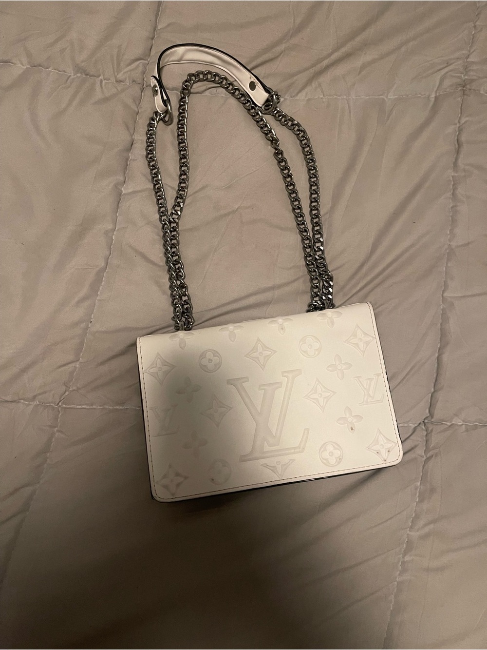 Louis Vuitton White Monogram Chain Crossbody Bag